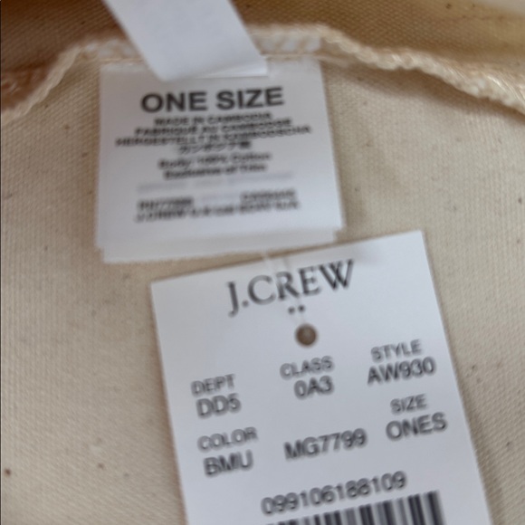 J.Crew Bonjour Embroidered Cotton Tote Bag 🌈 New With Tag - Picture 11 of 11